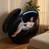 Luxury Sleep Pod Designed for Deep Recovery, Enclosed Capsule, Ambient Lighting, Touchscreen Control — Lifestyle