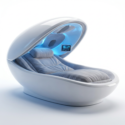 Premium Sleep Pod Designed for Deep Rest Recovery, Private Capsule Design, Ambient Light Control, Touchscreen Interface