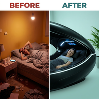 SomnaVault Noir Zenith Sleep Pod — Before & After